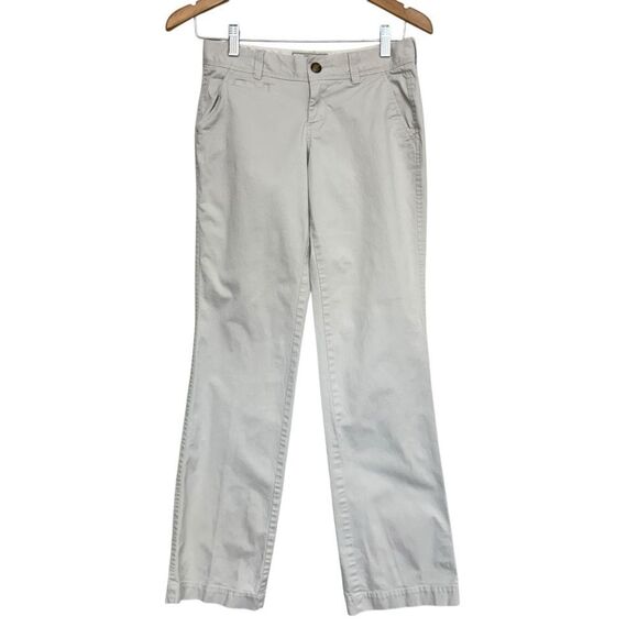 Old Navy Y2K Low Rise Perfect Bootcut Khakis Pants Ivory White Sz 0 - Picture 1 of 5